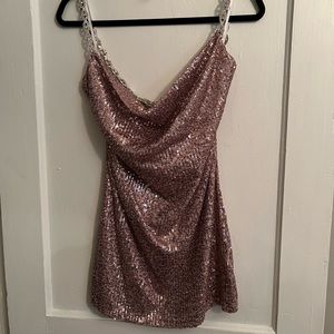 Lulu’s blush pink sequin mini dress